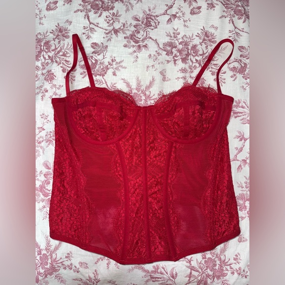 Urban Outfitters Out From Under Red Corset NWOT - Picture 2 of 4